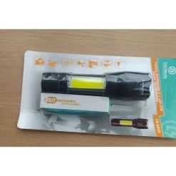 TORCIA TATTICA USB RICARICABILE A LED ZOOM TELESCOPICO ESCURSIONI PESCA TX-9633