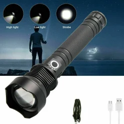 TORCIA TATTICA/MILITARE LED CREE T6 RICARICABILE ZOOM DOPPIA BATTERIA A89-P70