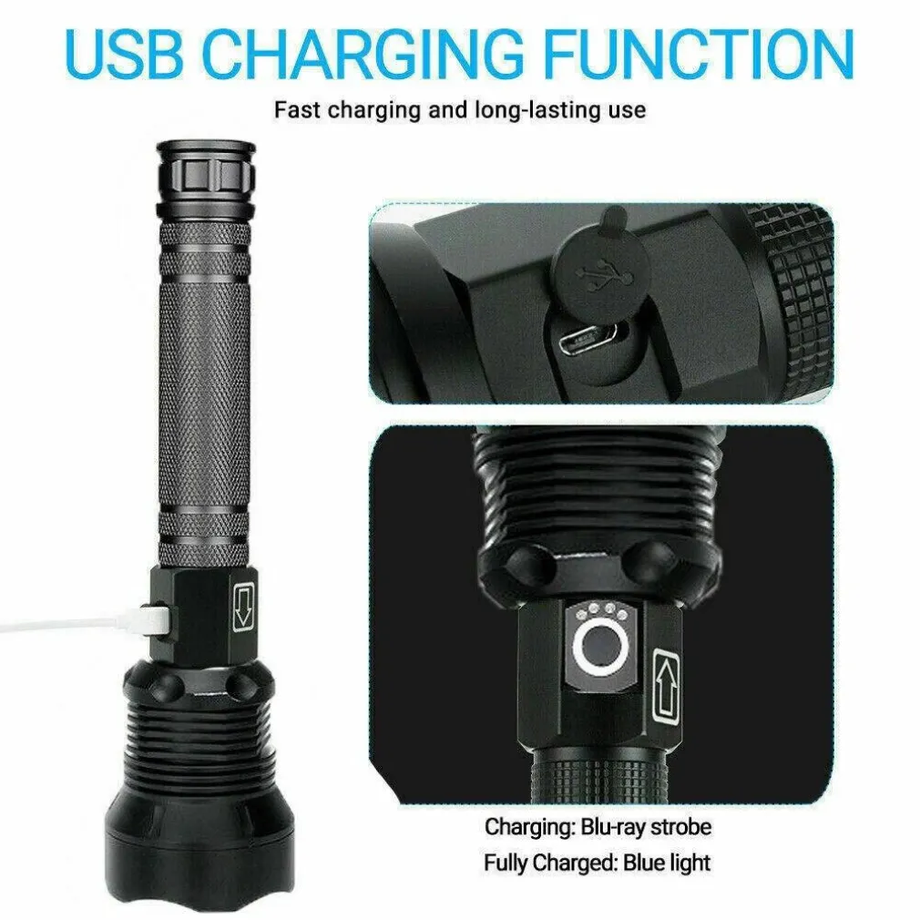 TORCIA TATTICA/MILITARE LED CREE T6 RICARICABILE ZOOM DOPPIA BATTERIA A89-P70