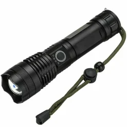 TORCIA TATTICA/MILITARE LED CREE T6 RICARICABILE ZOOM DOPPIA BATTERIA A90-P50