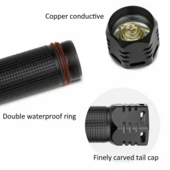 TORCIA 258000W TATTICA/MILITARE LED T6 RICARICABILE ZOOM DOPPIA BATTERIA P516-P70