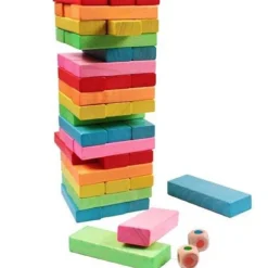 TORRE VERTICALE PUZZLE LEGNO COLORATO GIOCO GIOCATTOLO EDUCATIVO BAMBINI