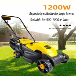 TOSAERBA ELETTRICO 1200 W TAGLIO 32 CM CAPACITÀ CESTO 30 LT A BATTERIA PER GIARDINI