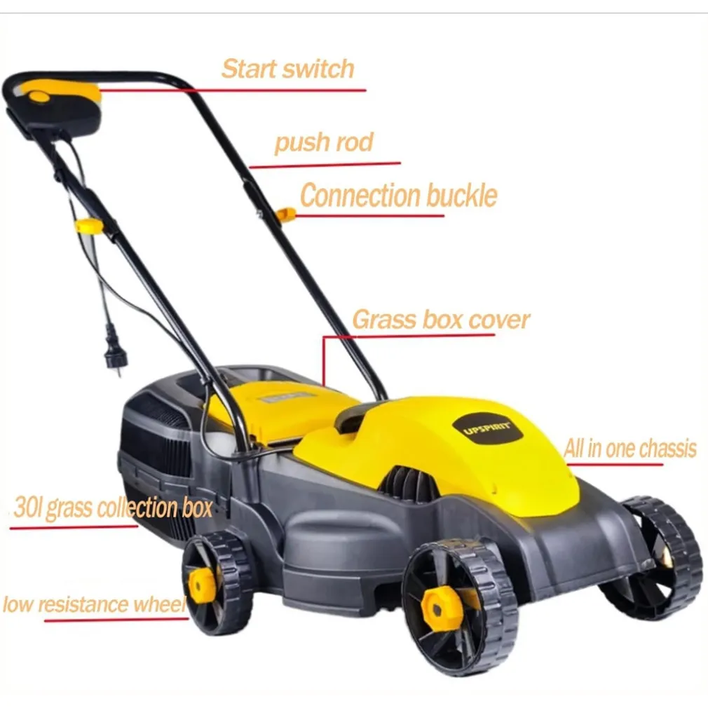 TOSAERBA ELETTRICO 1200 W TAGLIO 32 CM CAPACITÀ CESTO 30 LT A BATTERIA PER GIARDINI