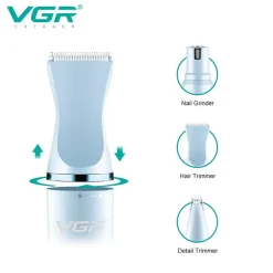 TOSATRICE CANI DI PICCOLA TAGLIA CON 3 TESTE KIT TOELETTATURA BASSO RUMORE V-205