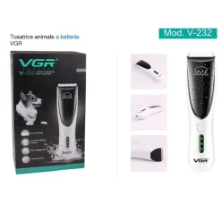 TOSATRICE PER ANIMALI ELETTRICO RICARICABILE USB A BATTERIA PROFESSIONALE V-232