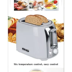 TOSTAPANE PER 2 FETTE 750 W 6 LIVELLI FUNZIONE SCONGELAMENTO TOAST BIANCO