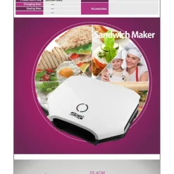 TOSTIERA ELETTRICA PIASTRA GRILL SANDWICH ANTIADERENTE TOSTAPANE ELETTRICO 750W