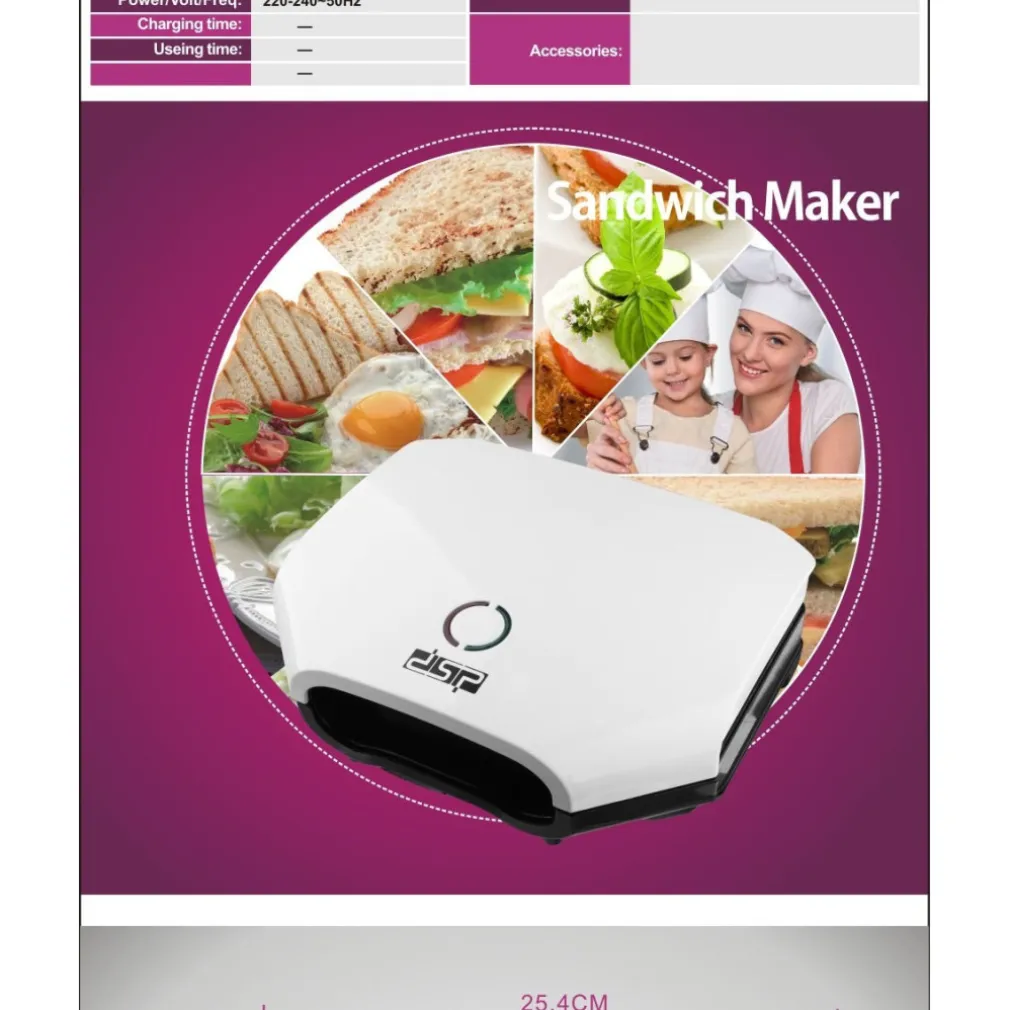 TOSTIERA ELETTRICA PIASTRA GRILL SANDWICH ANTIADERENTE TOSTAPANE ELETTRICO 750W