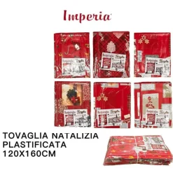 TOVAGLIA COPRITAVOLO NATALE PLASTIFICATA ANTIMACCHIA VARIE FANTASIE MIS. 120*160
