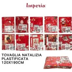 TOVAGLIA COPRITAVOLO NATALE PLASTIFICATA ANTIMACCHIA VARIE FANTASIE MIS. 120*190