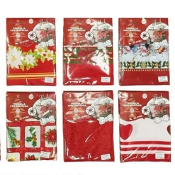 TOVAGLIA NATALIZIA ANTIMACCHIA NO STIRO IMPERMEABILE VARIE FANTASIE 24 POSTI