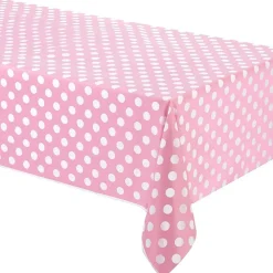 TOVAGLIA PLASTICA PER FESTE ROSA POIS COMPLEANNI MATRIMONIO BATTESIMO PARTY