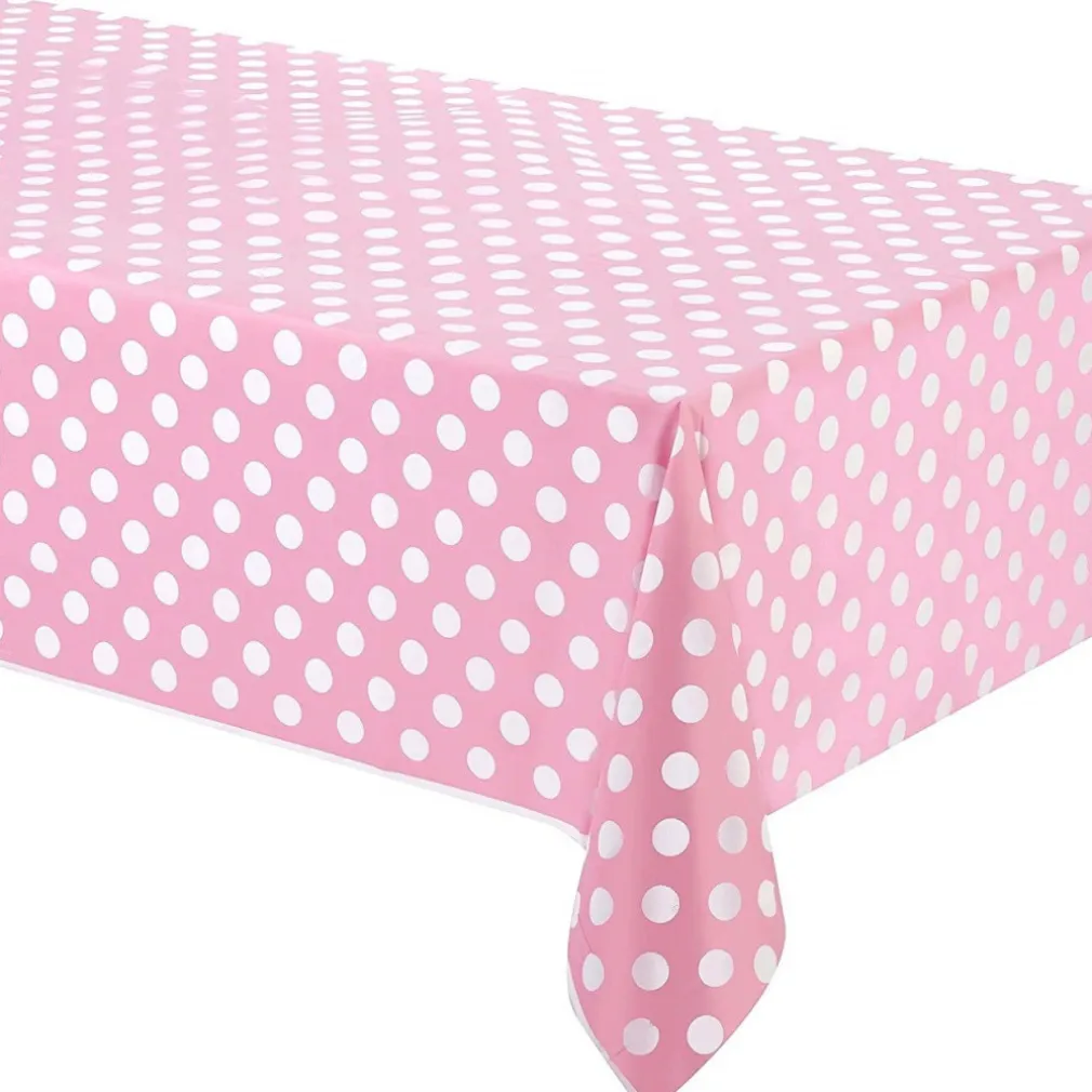 TOVAGLIA PLASTICA PER FESTE ROSA POIS COMPLEANNI MATRIMONIO BATTESIMO PARTY