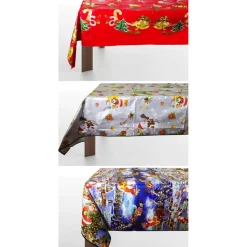 TOVAGLIA PLASTIFICATA RETTANGOLARE NATALIZIA 120 X 230 CM ANCHE COME COPRITAVOLO