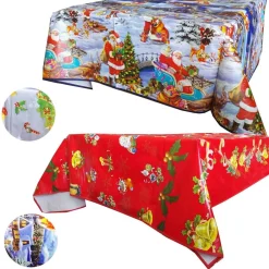 TOVAGLIA PLASTIFICATA RETTANGOLARE NATALIZIA 120 X 160 CM ANCHE COME COPRITAVOLO