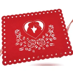 TOVAGLIETTA 40 X 30 CM FORMA RETTANGOLARE IN TESSUTO ROSSO SAN VALENTINO 95486