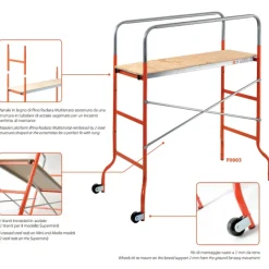 TRABATTELLO FAI DA TE MEDIO CON PIANO IN LEGNO ALTEZZA MASSIMA 3,78 M KREO MEDIO