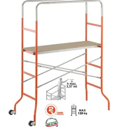TRABATTELLO MINI CON PIANALE IN LEGNO ALTEZZA MASSIMA 3,37 M GIERRE KREO MINI