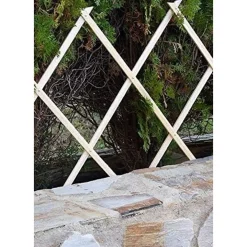 TRALICCIO ESTENSIBILE IN LEGNO NATURALE CHIARO PIANTE RAMPICANTI GIARDINO 180X60CM 222729
