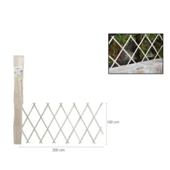 TRALICCIO ESTENSIBILE IN LEGNO NATURALE CHIARO PIANTE RAMPICANTI GIARDINO 200X100CM 222734