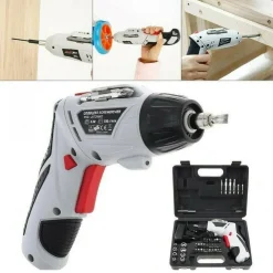 TRAPANO AVVITATORE A BATTERIA AL LITIO IN VALIGETTA 4,8V 48 PZ SNODABILE LED 48P