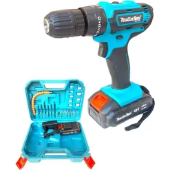 TRAPANO AVVITATORE A BATTERIA A PERCUSSIONE DA 48V MANDRINO AUTOSERRANTE LUCE LED