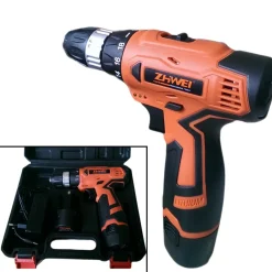 TRAPANO AVVITATORE A BATTERIA RICARICABILE 2 BATTERIE 12 VOLT MANDRINO 10mm