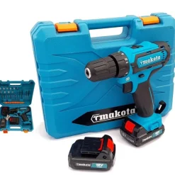 TRAPANO AVVITATORE A DOPPIA BATTERIA LITIO 18V 2AH VALIGIA 24 ACCESSORI TM331D