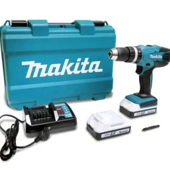 TRAPANO AVVITATORE CON PERCUSSIONE MAKITA HP457DWE A BATTERIE 18V A LITIO 1,5AH