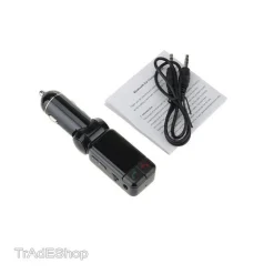 TRASMETTITORE BLUETOOTH VIVAVOCE CON DISPLAY FM LETTORE MP3 USB MODULATORE AUTO