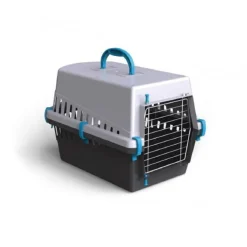 TRASPORTINO CON GRIGLIA IN METALLO PER CANI E GATTI DA VIAGGIO 50 X 33 X 32 CM
