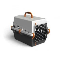 TRASPORTINO CON GRIGLIA IN METALLO PER CANI E GATTI DA VIAGGIO 50 X 33 X 32 CM