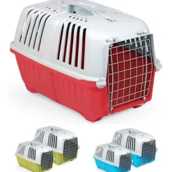 TRASPORTINO CON GRIGLIA IN METALLO PER CANI E GATTI DA VIAGGIO 48 X 33 X 32 CM