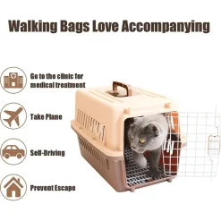 TRASPORTINO PER ANIMALI TRASPORTO GATTI CANI GABBIA VIAGGIO PORTATILE 66X47X46CM