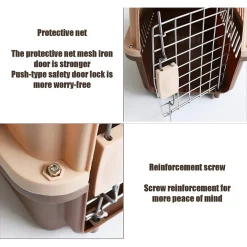 TRASPORTINO PER ANIMALI TRASPORTO GATTI CANI GABBIA VIAGGIO PORTATILE 66X47X46CM