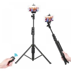 TREPPIEDE SELFIE STICK CON CONTROLLER BLUETOOTH SENZA FILI RIMOVIBILE Q-L1388