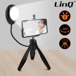 TREPPIEDI DA TAVOLO CON LUCE LED 3 INTENSITÀ GIREVOLE 360° PER SMARTPHONE HD3274