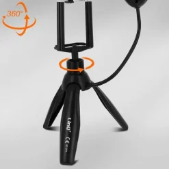TREPPIEDI DA TAVOLO CON LUCE LED 3 INTENSITÀ GIREVOLE 360° PER SMARTPHONE HD3274