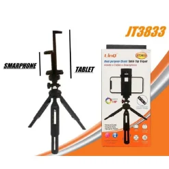 TREPPIEDI STAFFA SUPPORTO TAVOLO CON MANDRINO 2IN1 PER TABLET SMARTPHONE JT3833