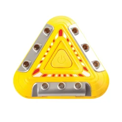 TRIANGOLO DI EMERGENZA PER AUTO A 9 LED RICARICABILE SEGNALE PERICOLO MAGNETICO