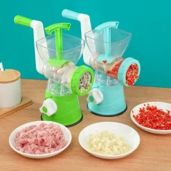 TRITATUTTO MANUALE MACININO PORTATILE A MANOVELLA IN ACCIAIO PER CARNE MANZO PESCE MAIALE