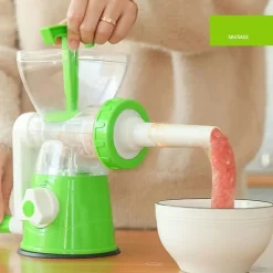 TRITATUTTO MANUALE MACININO PORTATILE A MANOVELLA IN ACCIAIO PER CARNE MANZO PESCE MAIALE