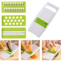 TRITATUTTO TAGLIA VERDURE MANDOLINO MULTIFUNZIONALE 4 ACCESSORI TAGLIO Q-KC12