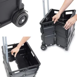 TROLLEY CARRELLO PORTAOGGETTI 38X36X33CM ATTREZZI PIEGHEVOLE MANICO SPESA MULTIUSO