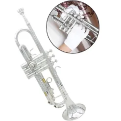 TROMBA SIB B FLAT IN OTTONE EXQUISITE CON BOCCHINO GUANTI STRUMENTO MUSICALE