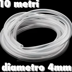 TUBO ACRILICO 4MMx10MT FLESSIBILE AEREATORI ACQUA ACQUARIO POMPA FILTRO LIQUIDI