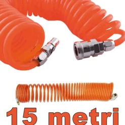 TUBO ARIA COMPRESSA FLESSIBILE PER COMPRESSORE 15 METRI RACCORDO SPIRALE