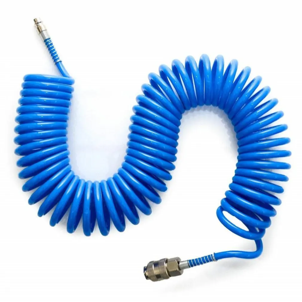 TUBO ARIA COMPRESSA SPIRALE 20 METRI FLESSIBILE PER COMPRESSORE RACCORDO COLOR