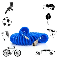 TUBO ARIA COMPRESSA SPIRALE 20 METRI FLESSIBILE PER COMPRESSORE RACCORDO COLOR